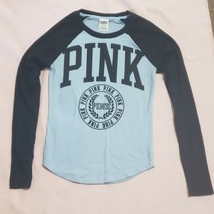 💙PINK blue long sleeve shirt NWOT💙